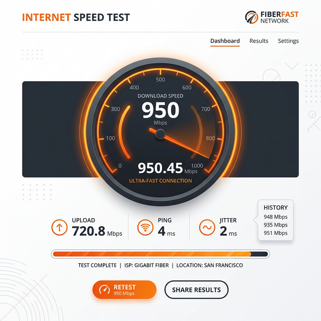 Ultra High Speed IPTV Streaming Speedometer